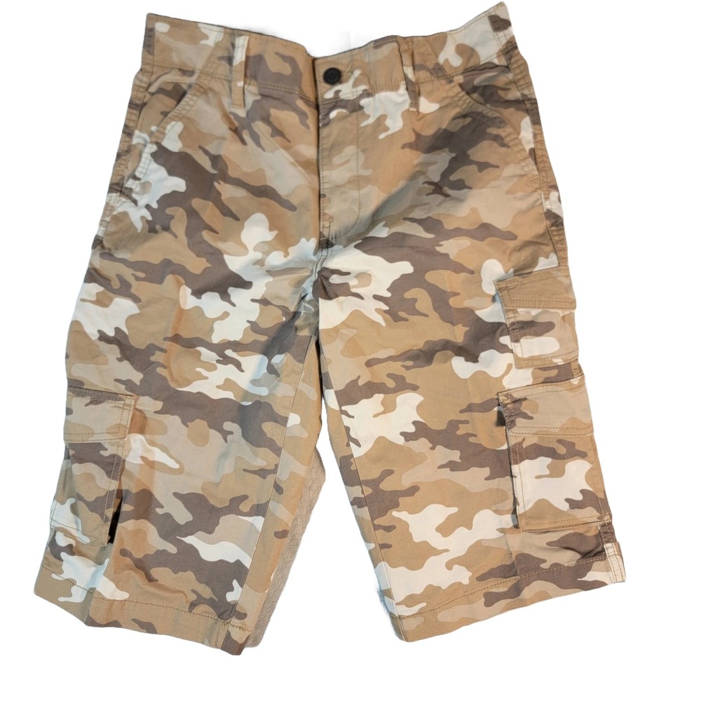 George Mens Size 30 Desert Camo Below The Knee Messenger Cargo Shorts 14" NWT